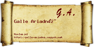 Galle Ariadné névjegykártya